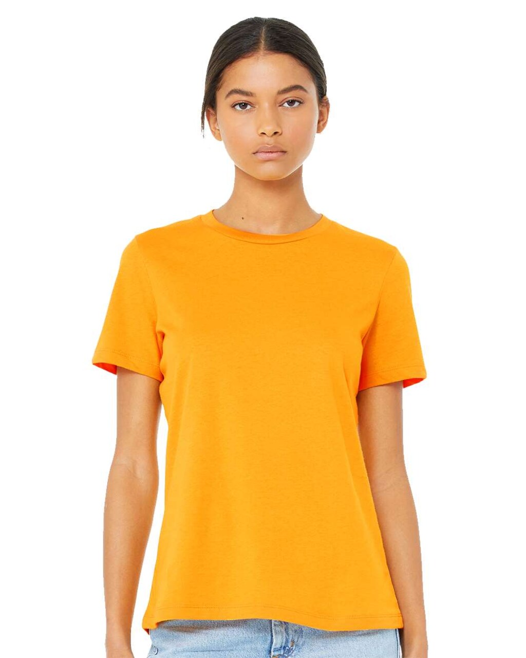 BELLA + CANVAS Women’s Relaxed Crew Neck Short Sleeve Jersey Tee for Everyday & Custom Print Fashion Top
